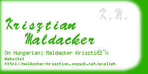 krisztian maldacker business card